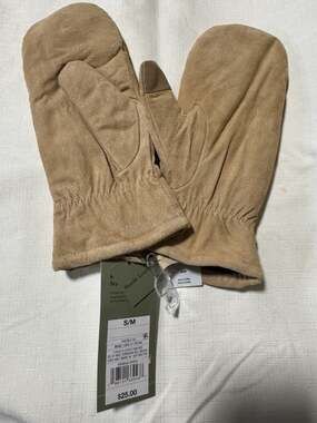 Goodfellow & Co Men's Dress Suede Leather Mittens Six S/M
